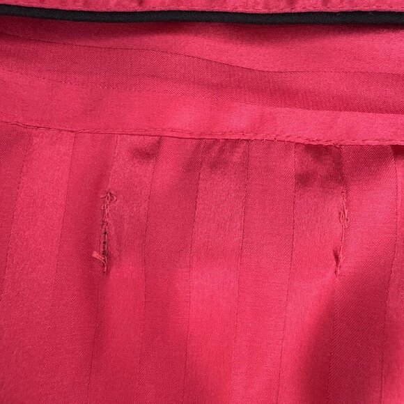 House of Harlow 1960 Women's Red Silk Pajama Top Sleepwear Size XL Striped - Picture 7 of 7